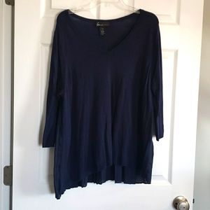 Women's dark blue long sleeve sweater